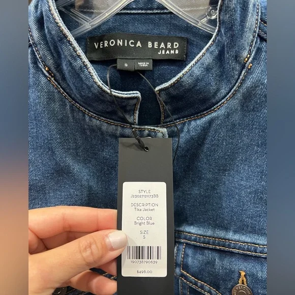 Veronica Beard Jean Tika Denim Jacket Sz S NWT - Picture 7 of 7